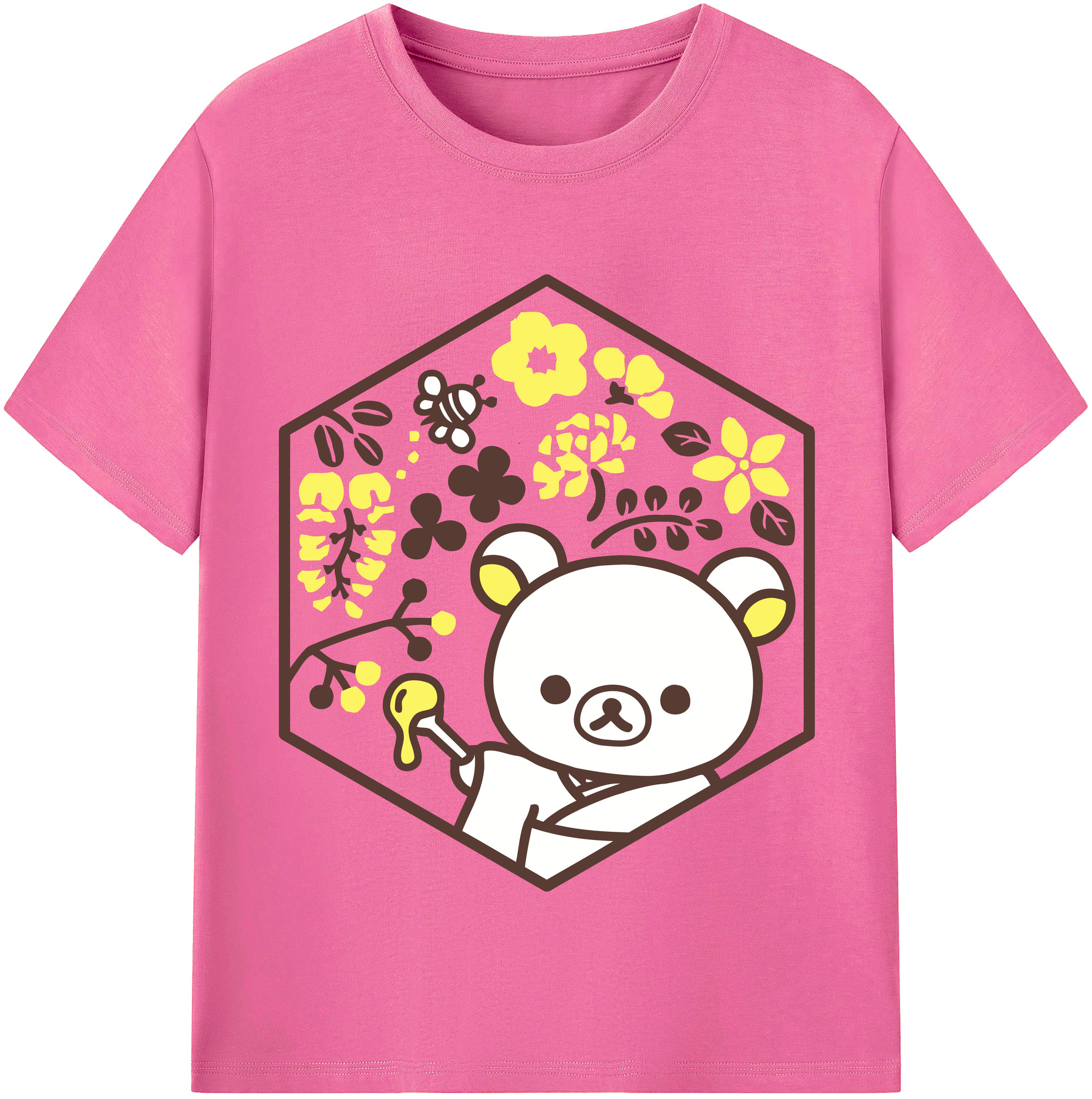 （画像用） リラックマ リラックマ キイロイトリ Rilakkuma Korilakkuma Kiiroitori レディースカジュアルプリントTシャツ（綿100％）